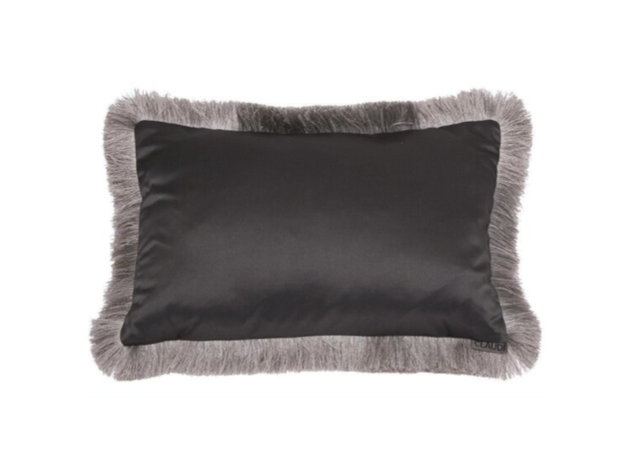 Decorative cushion Dafne Dark Taupe + Fringe Silver