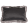 Decorative cushion Dafne Dark Taupe + Fringe Silver