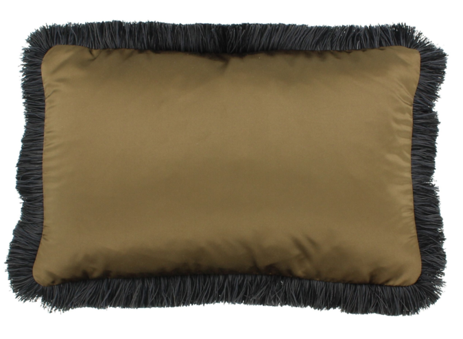 Cushion Dafne Bronze + Fringe Black