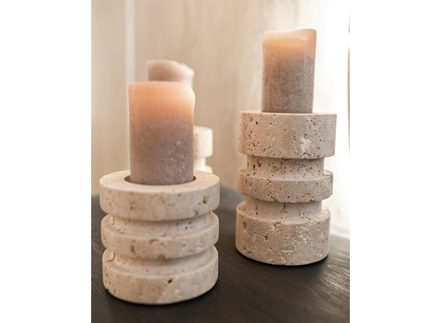 Candleholder 'Copenhagen' Travertine - S