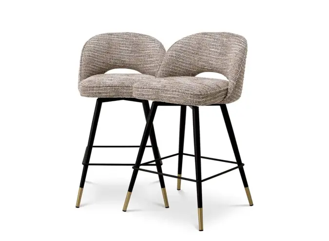 Tabouret de comptoir Cliff lot de 2 - Mademoiselle beige