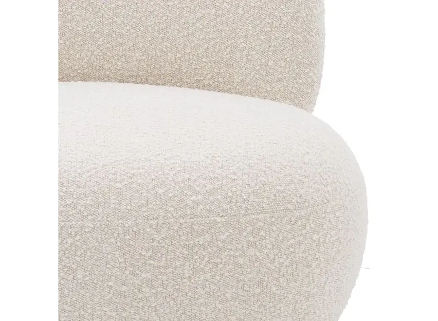 Swivel armchair 'Clément' - Bouclé cream