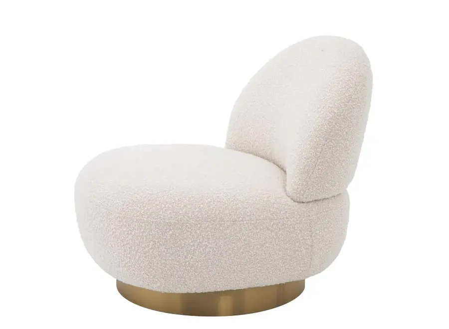 Swivel armchair 'Clément' - Bouclé cream