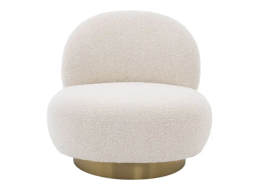 Swivel armchair 'Clément' - Bouclé cream