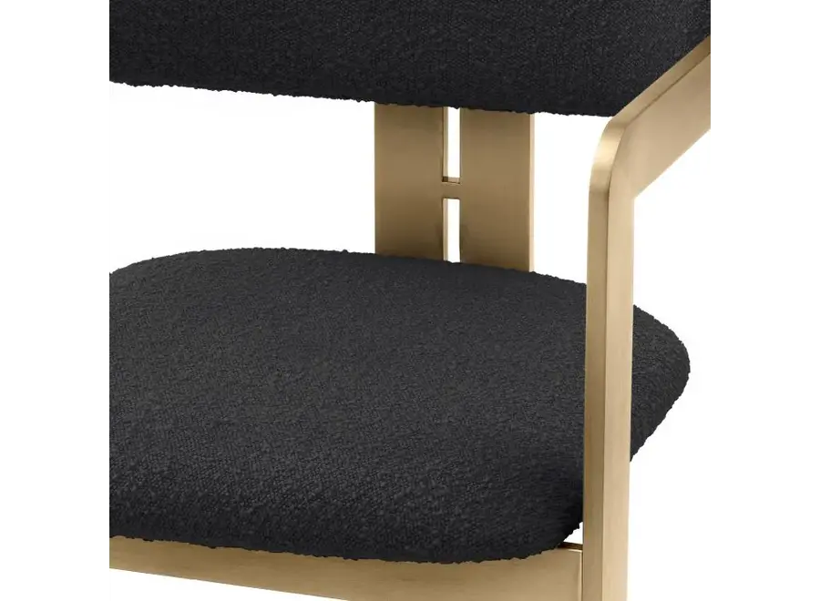 Dining chair 'Donato' - Bouclé black