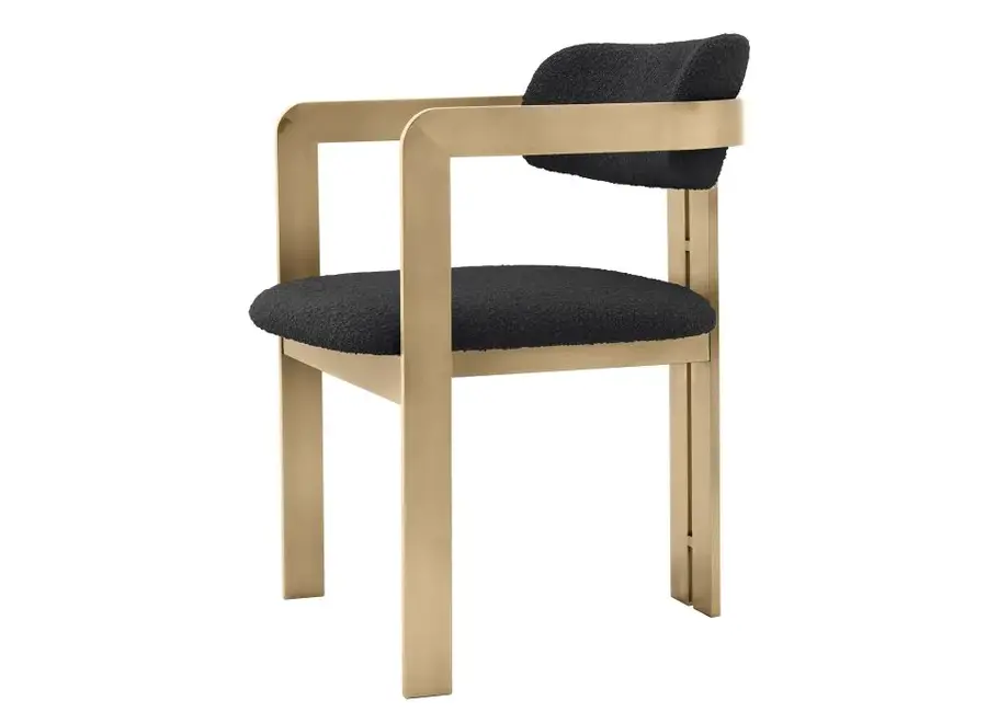 Dining chair 'Donato' - Bouclé black