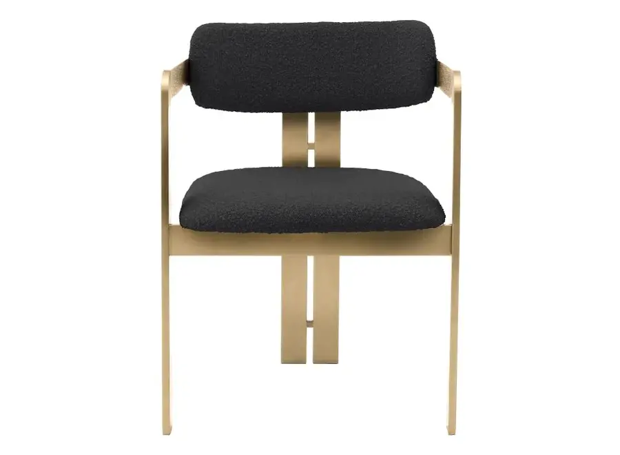 Dining chair 'Donato' - Bouclé black