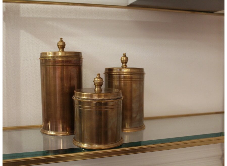 Luxe biscuit Box 'Gaston' set van 3  - Brass