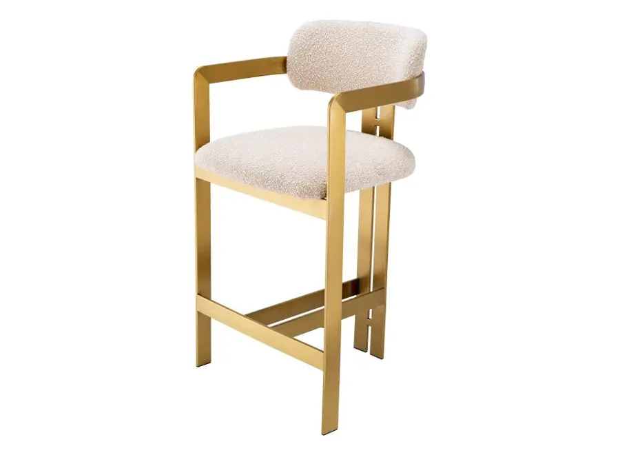 Counter stool 'Donato' - Bouclé cream