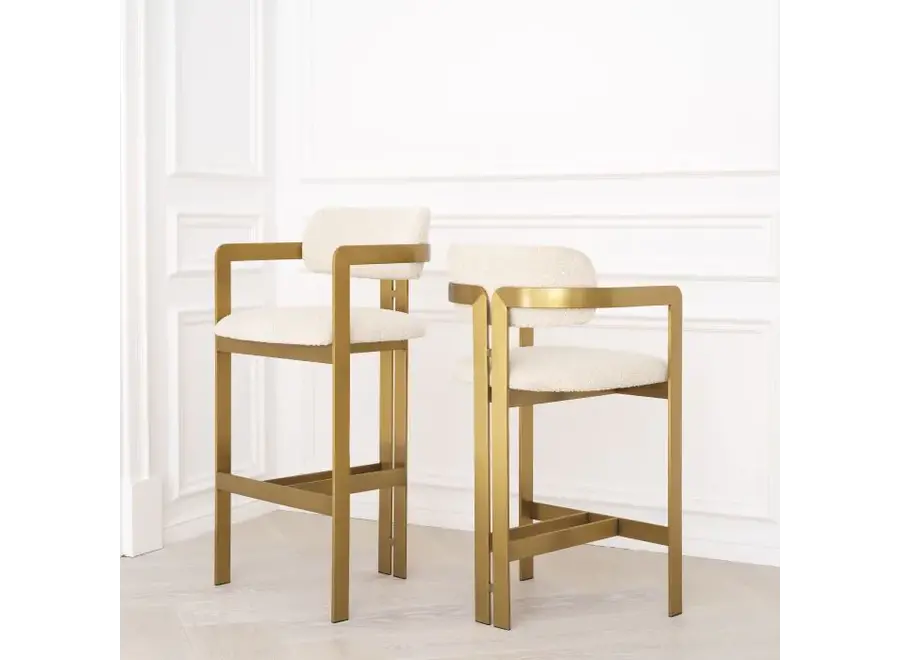 Tabouret de comptoir 'Donato' - Bouclé cream