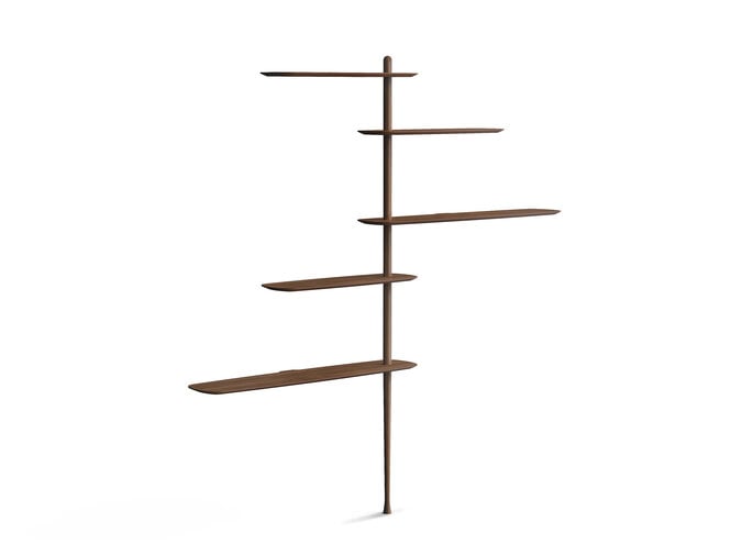 Floor shelving 'Unica 10' - Walnut