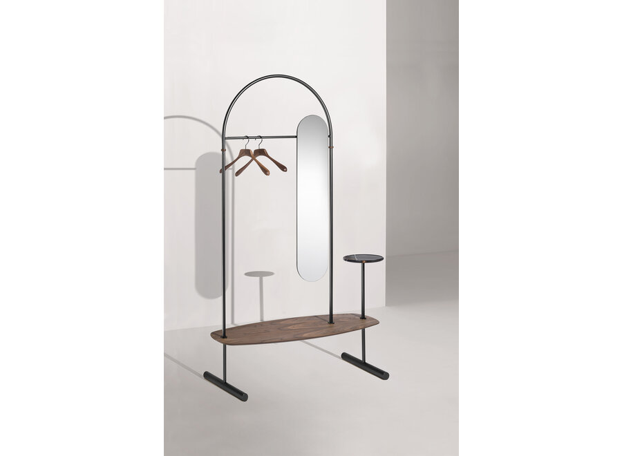 Clothing rack 'Arco' - Black/Walnut