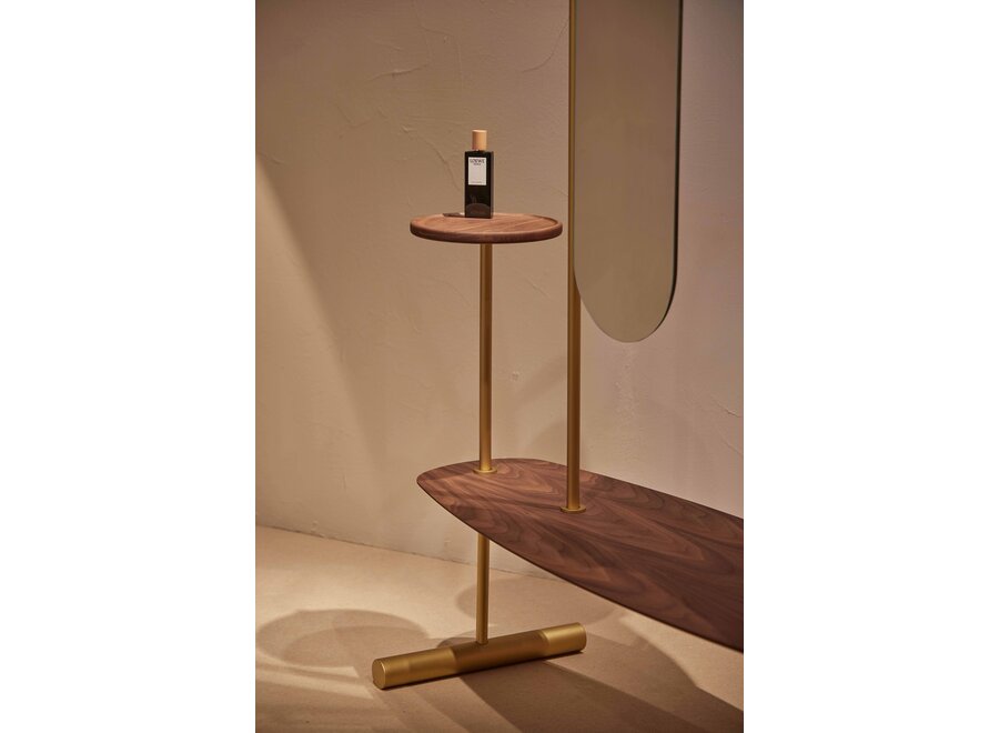 Clothing rack 'Arco' - Gold/Walnut