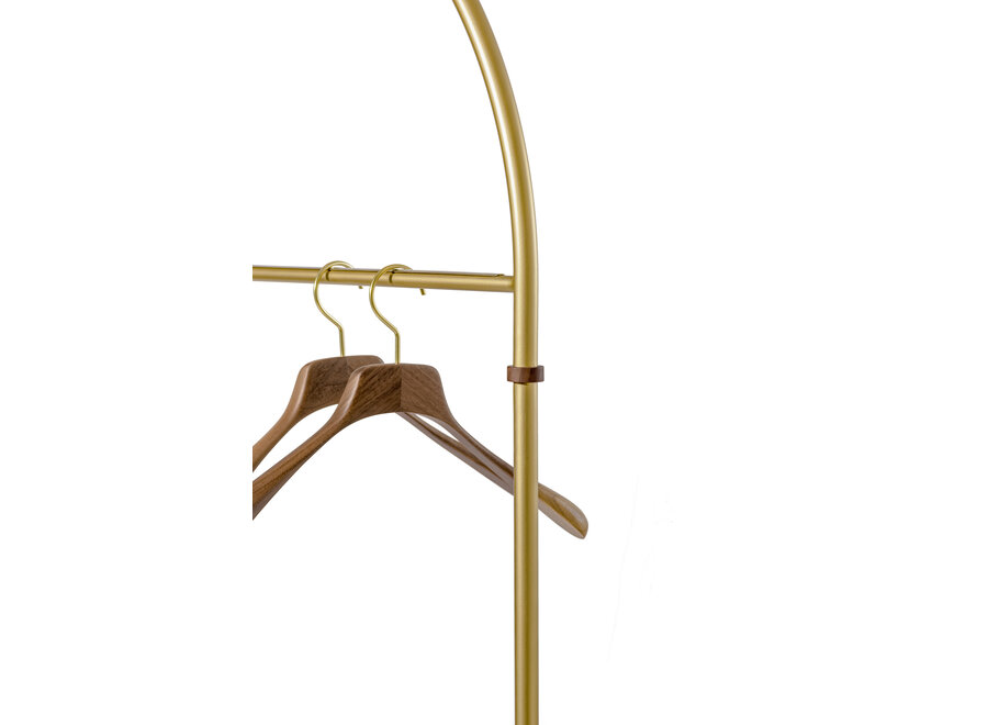 Clothing rack 'Arco' - Gold/Walnut