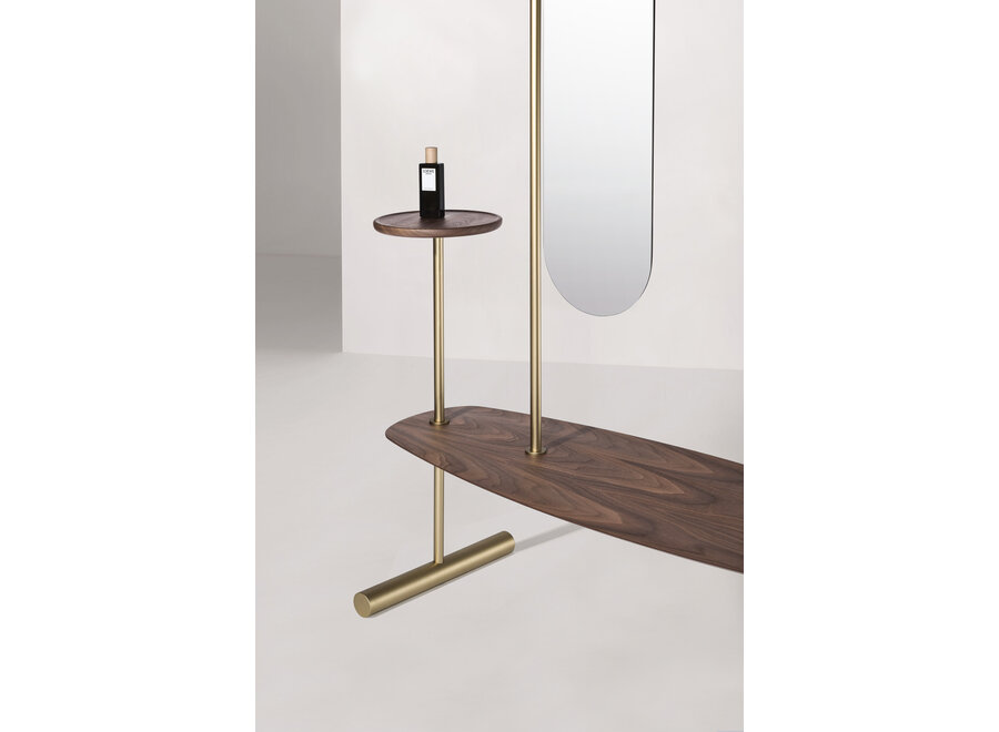 Clothing rack 'Arco' - Gold/Walnut