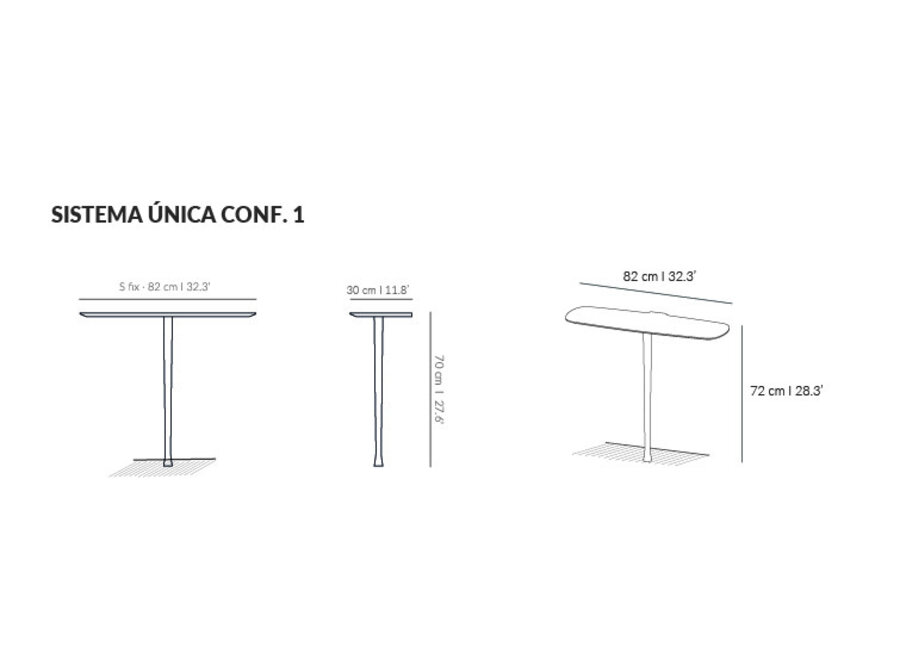 Table console 'Unica 1' - Walnut
