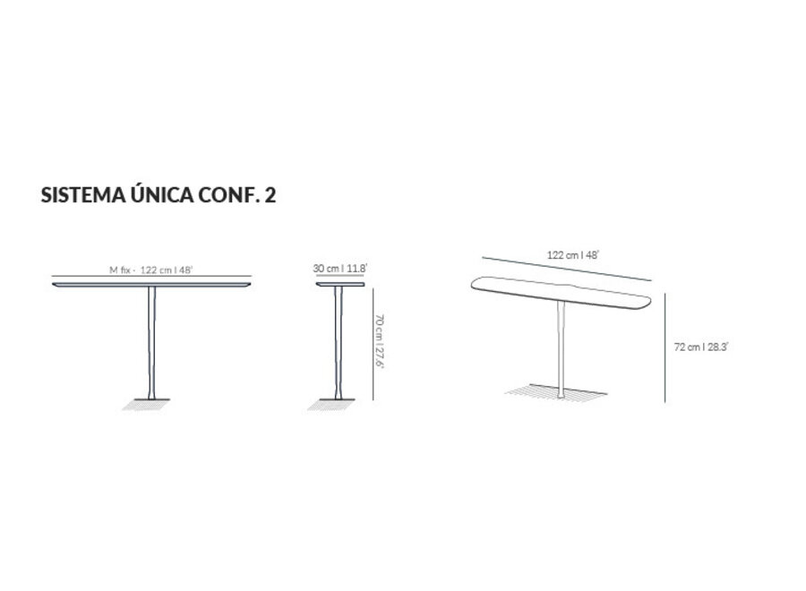 Table console 'Unica 2' - Walnut