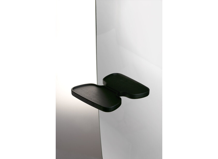 Wall mirror with tray - Black