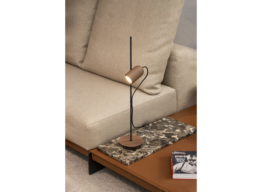 Tischlampe 'Onfa' - Black/Walnut