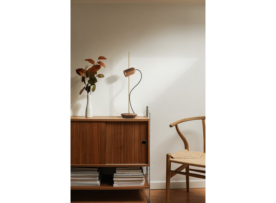 Table lamp 'Onfa' - Gold/Walnut