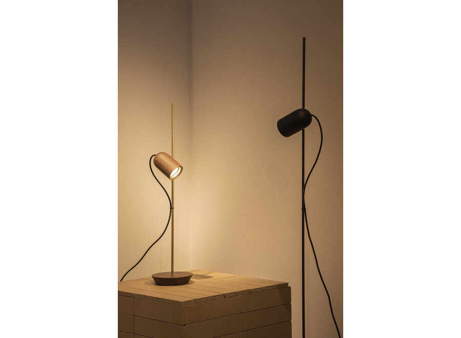 Lampe à poser 'Onfa' - Gold/Walnut