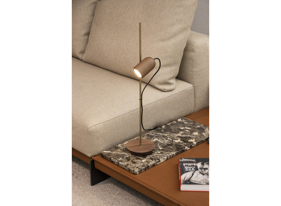 Table lamp 'Onfa' - Gold/Walnut