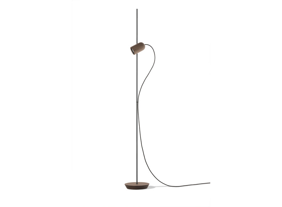 Floor lamp 'Onfa' - Black/Walnut