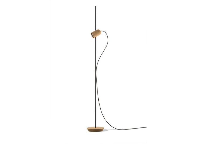 Floor lamp 'Onfa' - Black/Oak