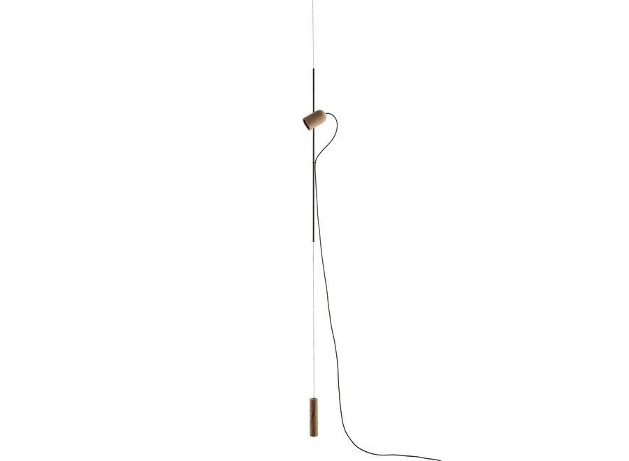 Hanglamp 'Onfa' - Black/Walnut