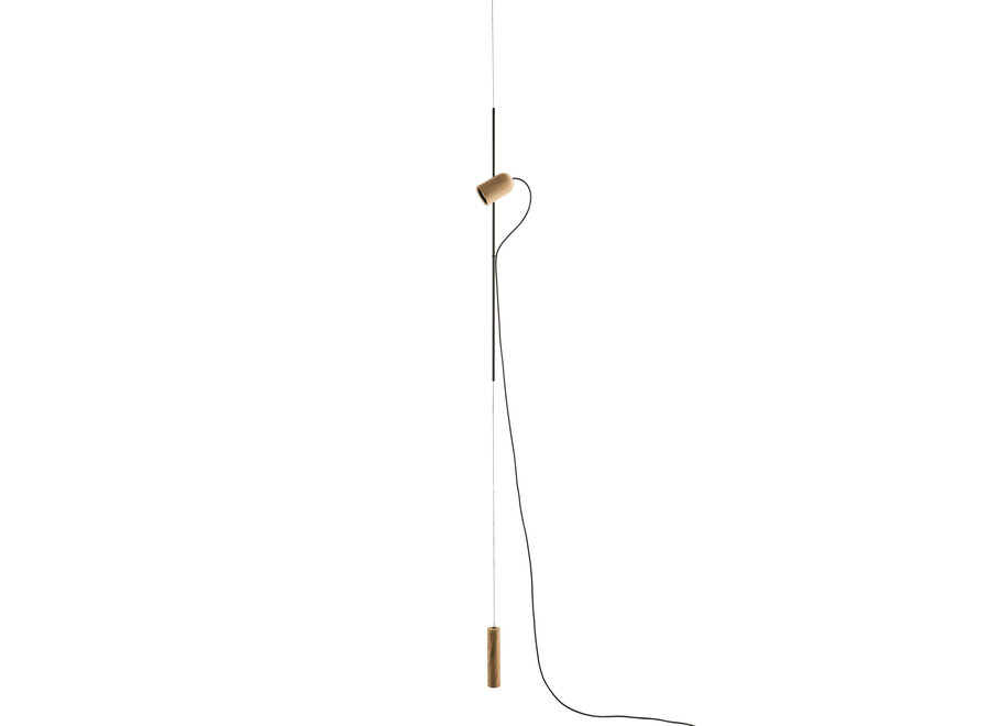 Hanglamp 'Onfa' - Black/Oak