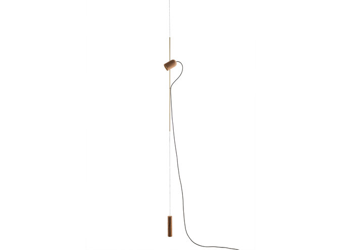 Lampe pendante 'Onfa' - Gold/Walnut