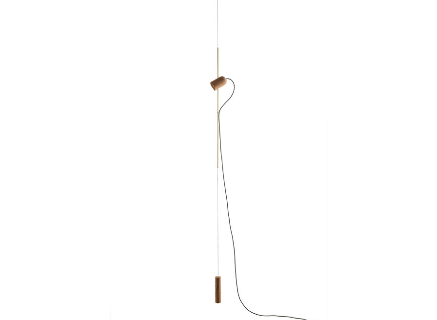 Lampe pendante 'Onfa' - Gold/Walnut