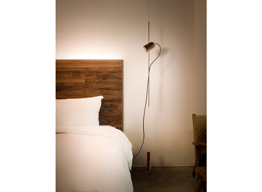 Hanglamp 'Onfa' - Gold/Walnut