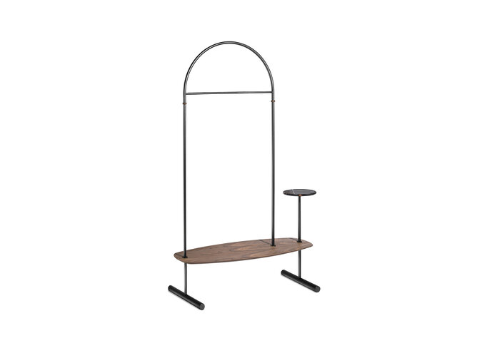 Clothing rack 'Arco 2' - Black/Walnut