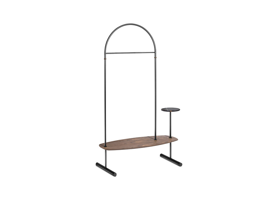 Clothing rack 'Arco 2' - Black/Walnut