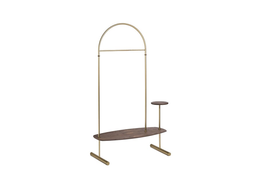 Kledingrek 'Arco 2' - Gold/Walnut