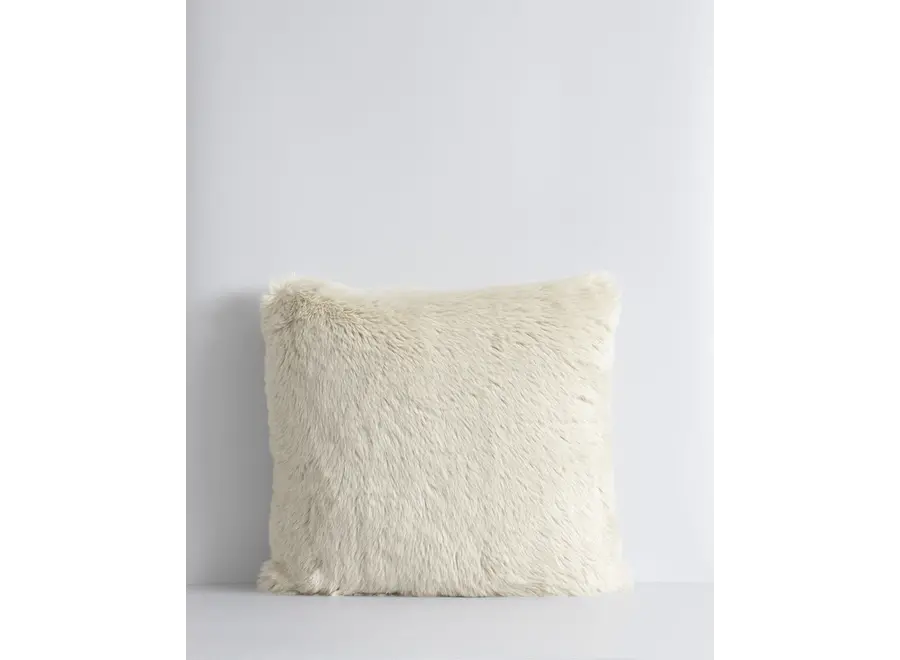 Fur cushion 'Pele Ecru'