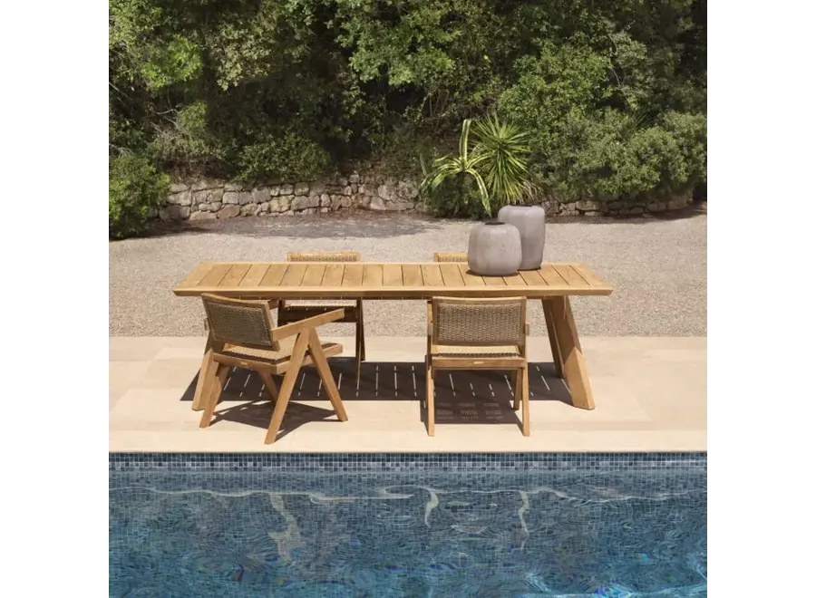 Outdoor dining chair 'Niclas' - Natural Teak