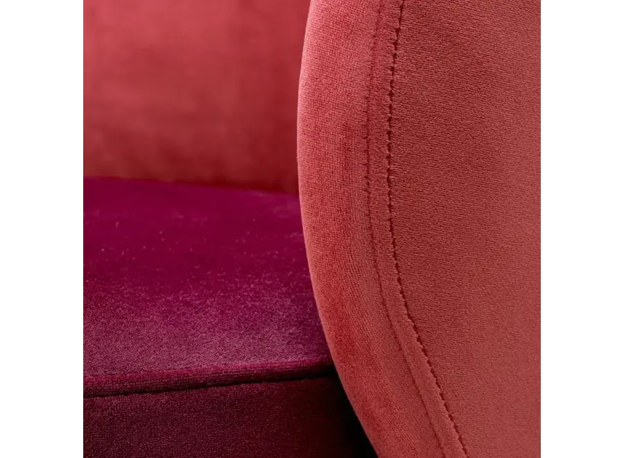 Low Dining Chair 'Greer' - Red velvet