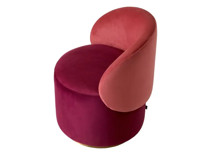 Low Dining Chair 'Greer' - Red velvet