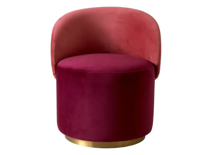 Low Dining Chair 'Greer' - Red velvet