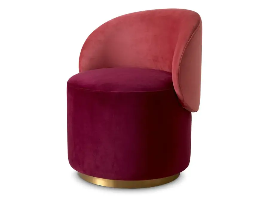 Low Dining Chair 'Greer' - Red velvet