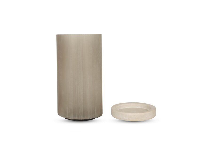 Windlicht 'Realgar' Frosted Smoke - L