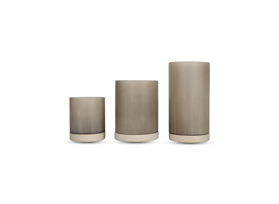 Windlicht 'Realgar' Frosted Smoke - L