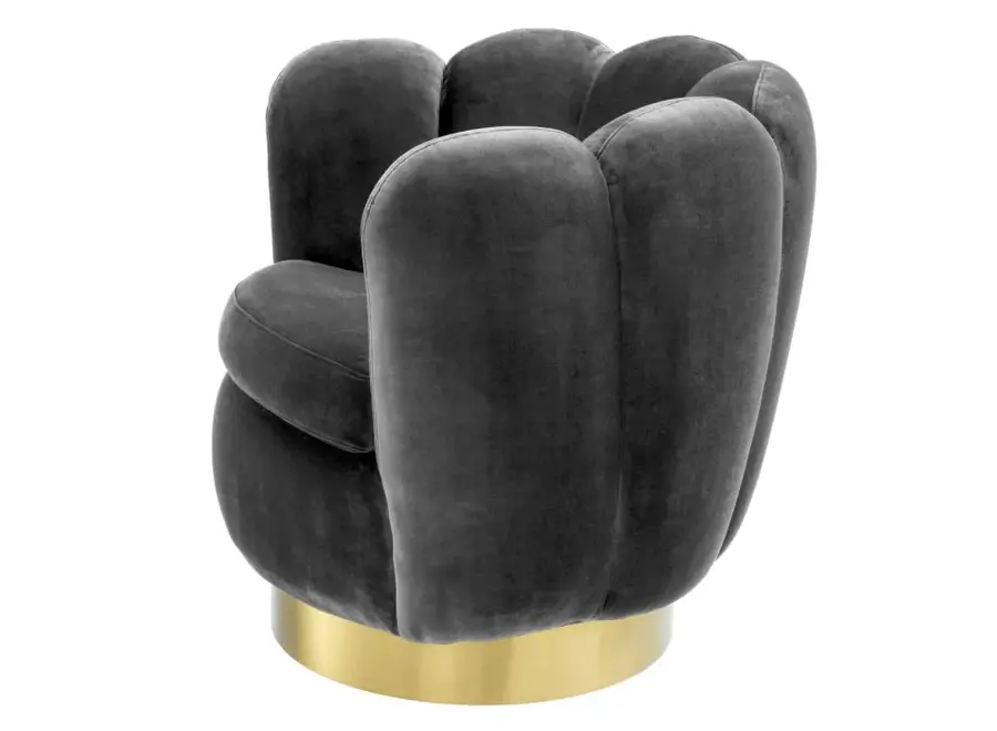 Swivel chair 'Mirage' - Savona Dark Grey Velvet