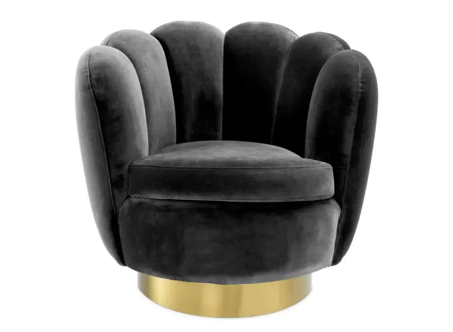 Chaise pivotante 'Mirage' - Savona Dark Grey Velvet