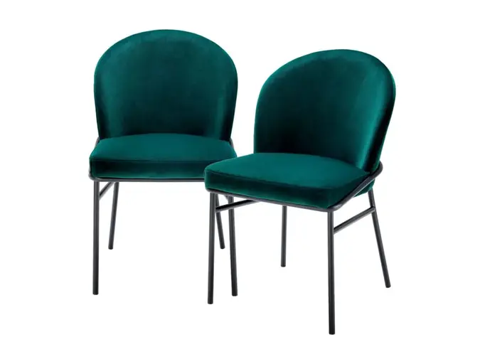 Dining chair Willis set van 2 - Savona dark green velvet