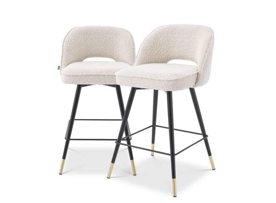 Chaise de comptoir Cliff set de 2 - Bouclé cream - OL