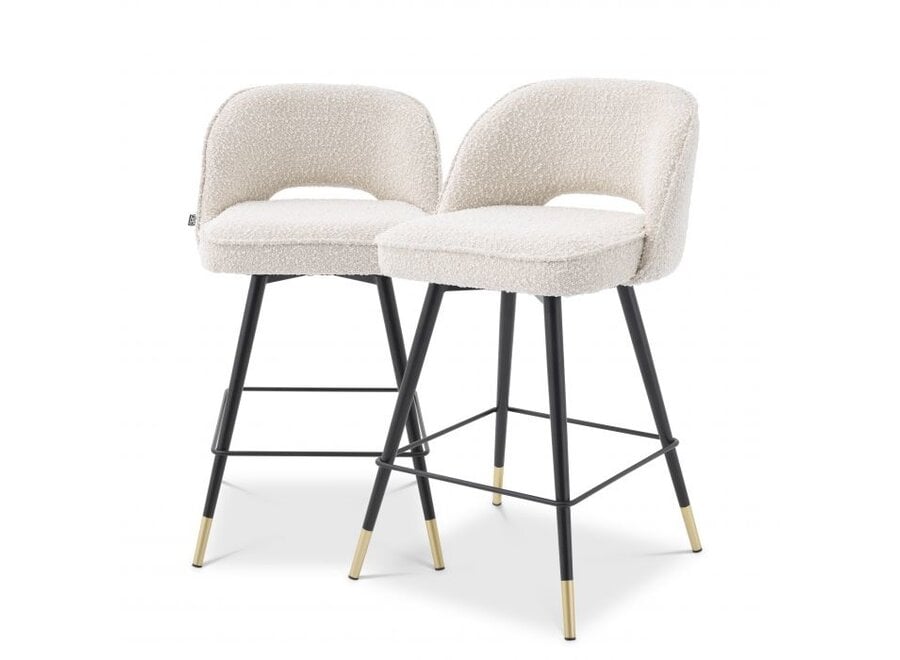 Counter stoel Cliff set van 2 - Bouclé cream - OL