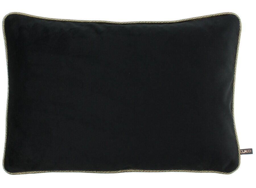 Decorative cushion Astrid Black + Piping Diamo Gold - Limited